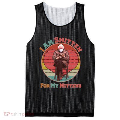 I Am Smitten For My Mittens Funny Bernie Sanders Meme Mesh Reversible Basketball Jersey Tank