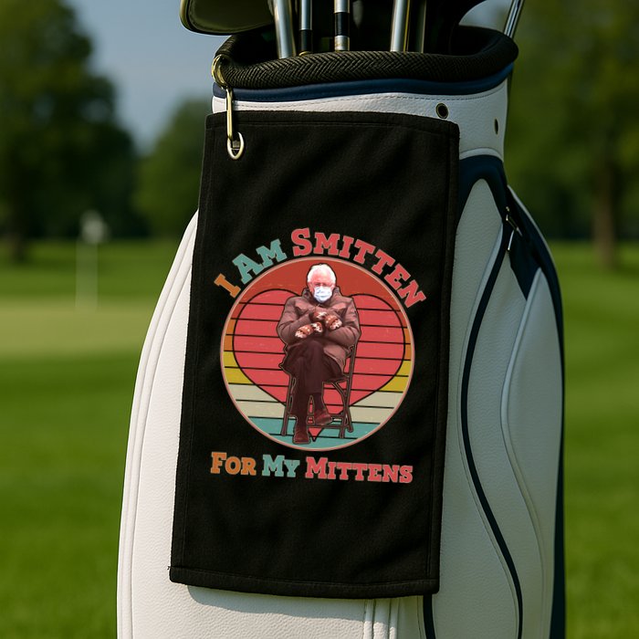 I Am Smitten For My Mittens Funny Bernie Sanders Meme Golf Towel