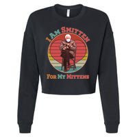 I Am Smitten For My Mittens Funny Bernie Sanders Meme Cropped Pullover Crew