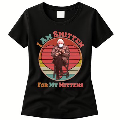 I Am Smitten For My Mittens Funny Bernie Sanders Meme Womens T-Shirt