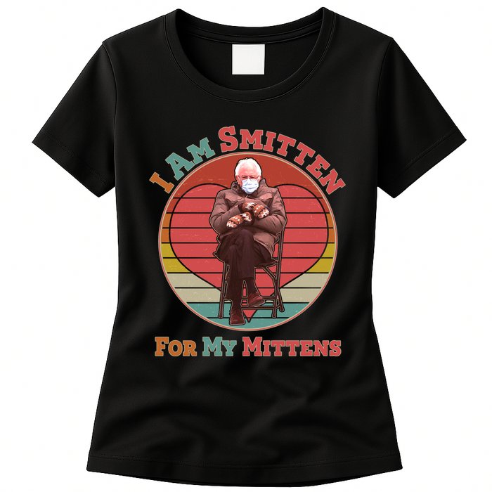 I Am Smitten For My Mittens Funny Bernie Sanders Meme Womens T-Shirt