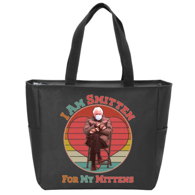 I Am Smitten For My Mittens Funny Bernie Sanders Meme Zip Tote Bag
