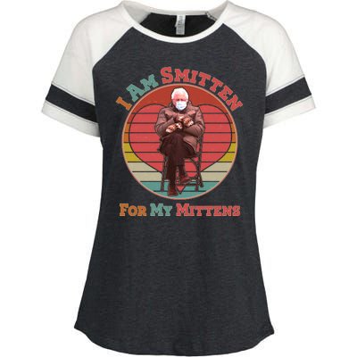 I Am Smitten For My Mittens Funny Bernie Sanders Meme Enza Ladies Jersey Colorblock Tee