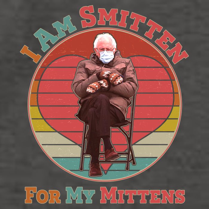 I Am Smitten For My Mittens Funny Bernie Sanders Meme Vector Backpack
