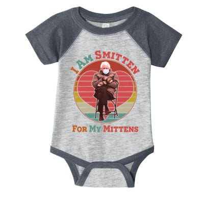 I Am Smitten For My Mittens Funny Bernie Sanders Meme Infant Baby Jersey Bodysuit