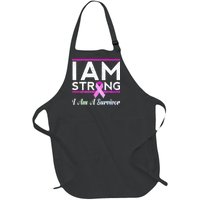 I Am Strong Breast Cancer Survivor Full-Length Apron With Pockets