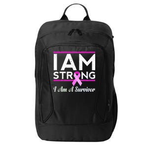 I Am Strong Breast Cancer Survivor City Backpack