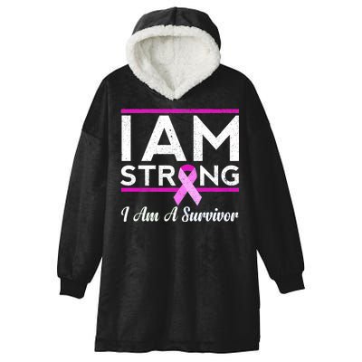 I Am Strong Breast Cancer Survivor Hooded Wearable Blanket