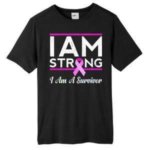 I Am Strong Breast Cancer Survivor Tall Fusion ChromaSoft Performance T-Shirt