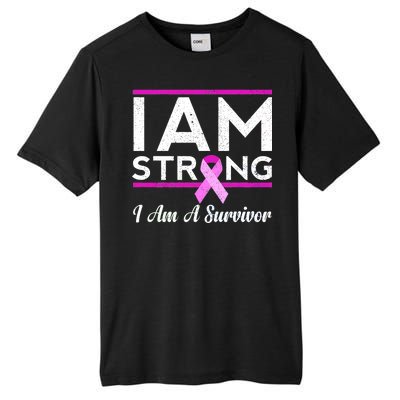 I Am Strong Breast Cancer Survivor Tall Fusion ChromaSoft Performance T-Shirt