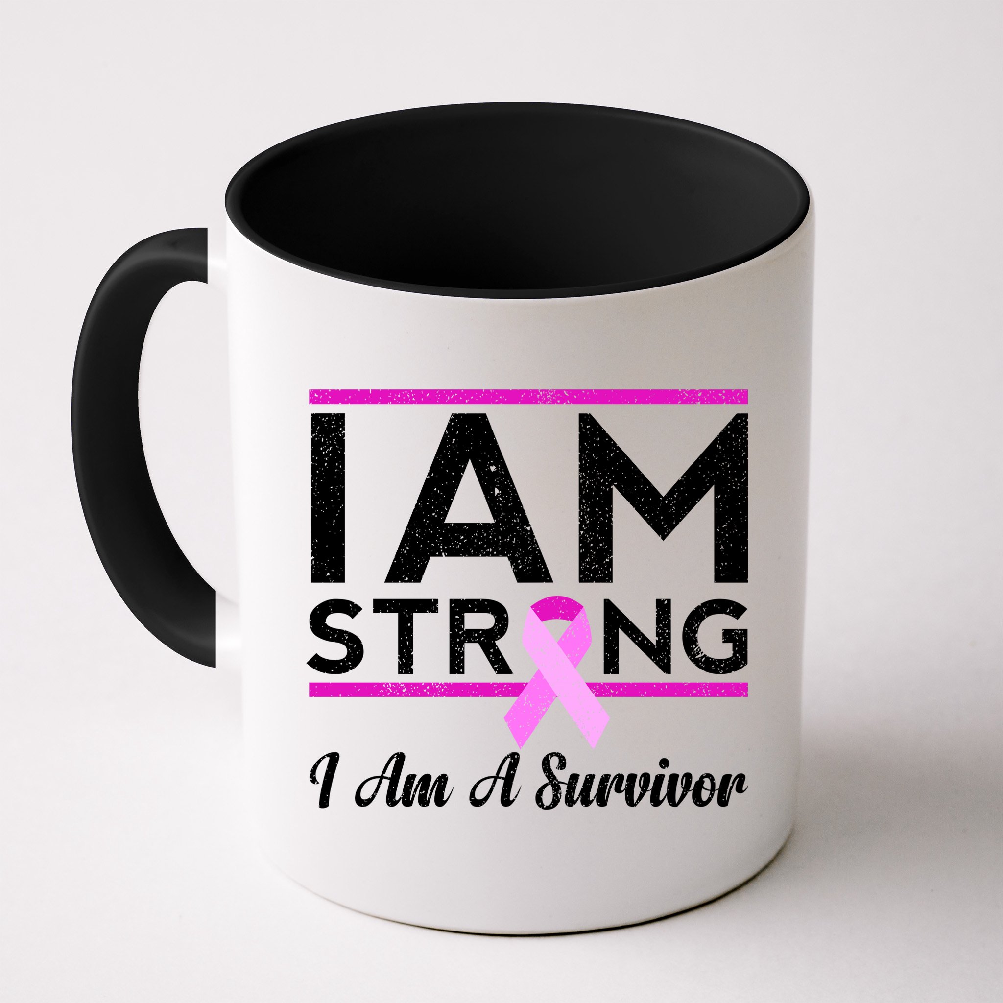 I Am Strong Breast Cancer Survivor Mug