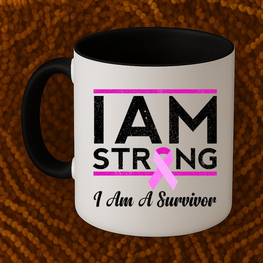 I Am Strong Breast Cancer Survivor Mug