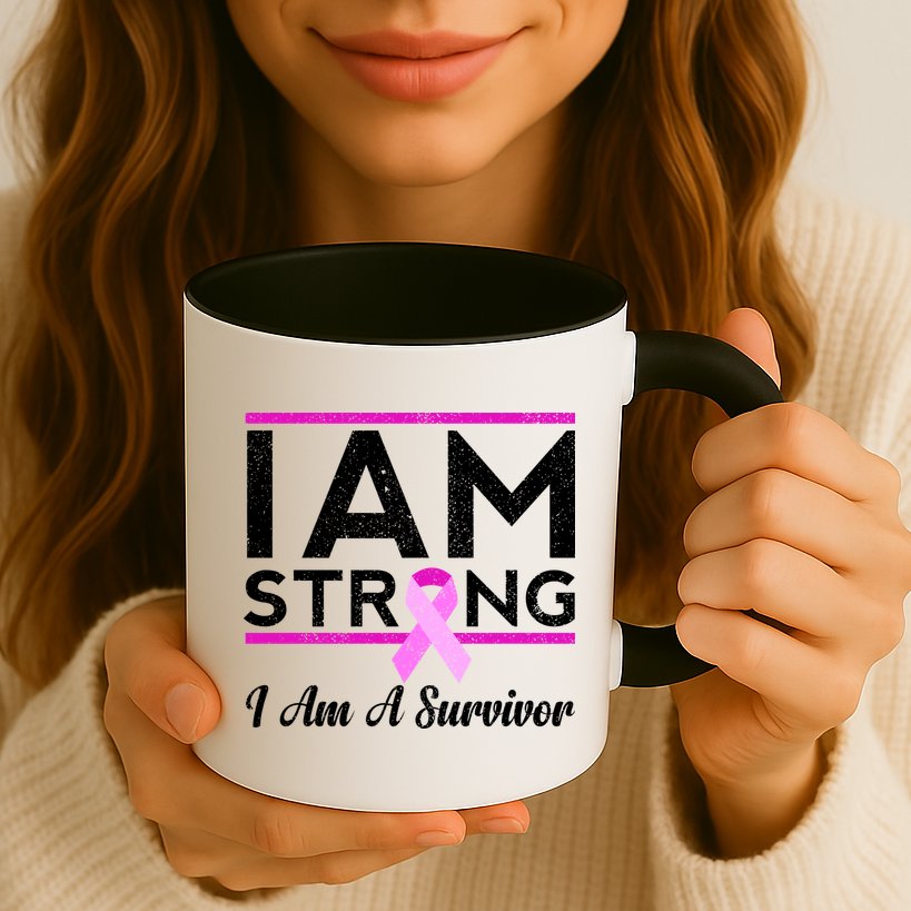 I Am Strong Breast Cancer Survivor Mug