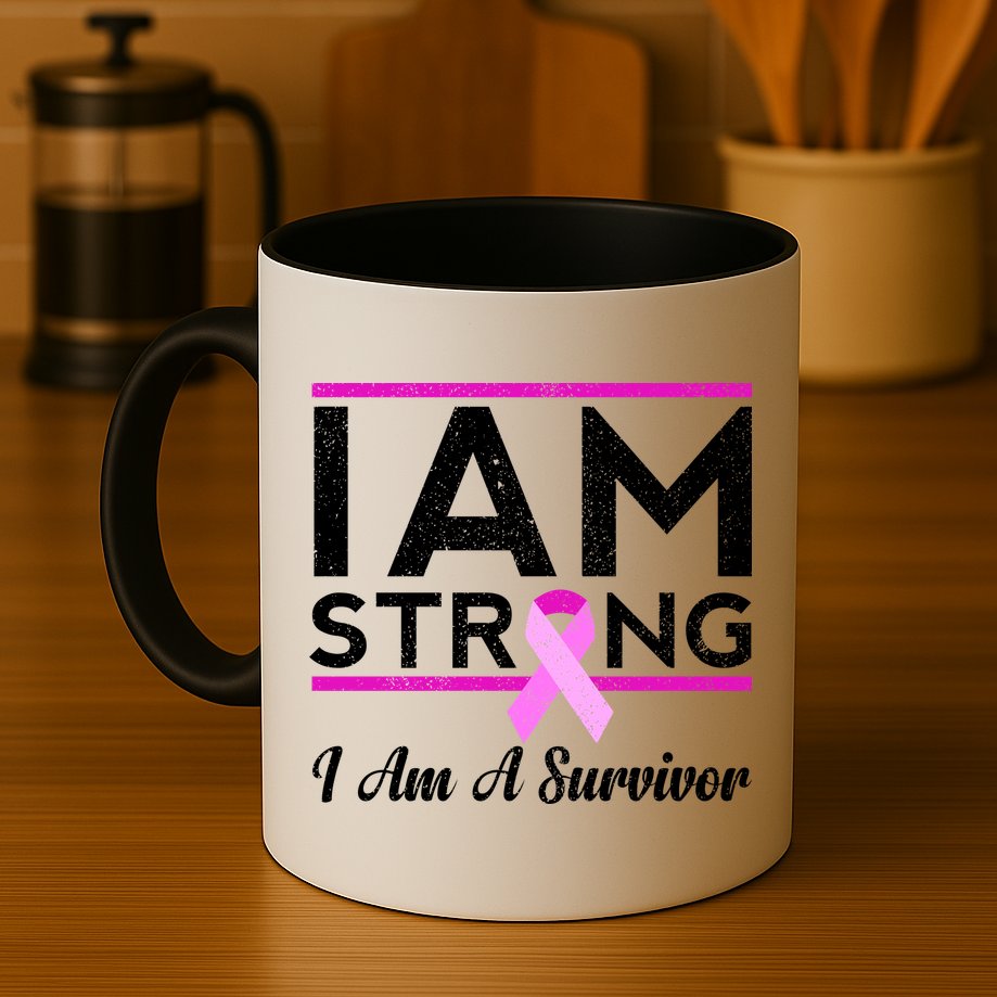 I Am Strong Breast Cancer Survivor Mug