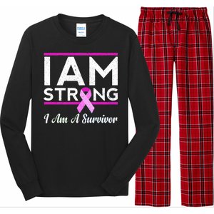 I Am Strong Breast Cancer Survivor Long Sleeve Pajama Set