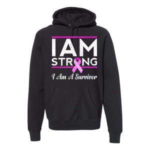 I Am Strong Breast Cancer Survivor Premium Hoodie