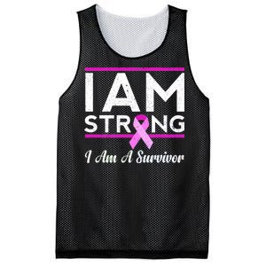 I Am Strong Breast Cancer Survivor Mesh Reversible Basketball Jersey Tank