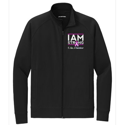 I Am Strong Breast Cancer Survivor Stretch Full-Zip Cadet Jacket