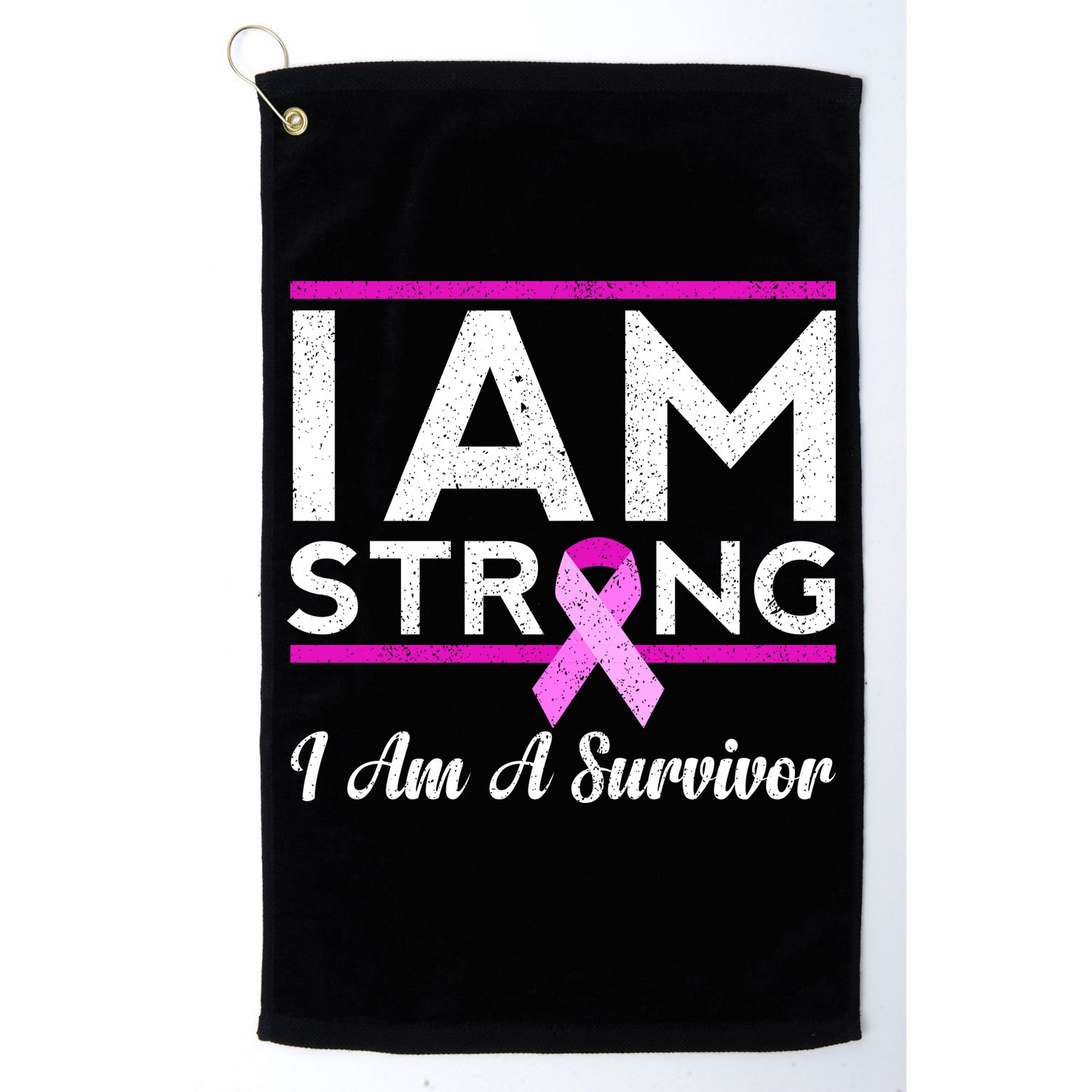 I Am Strong Breast Cancer Survivor Golf Towel