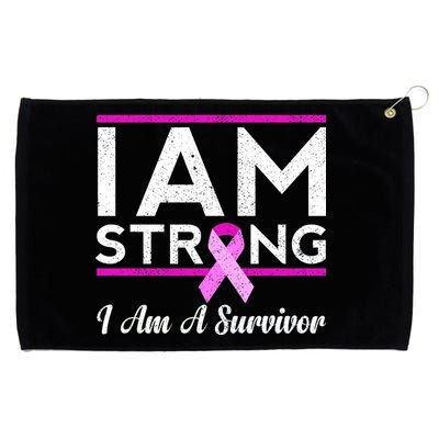 I Am Strong Breast Cancer Survivor Grommeted Golf Towel