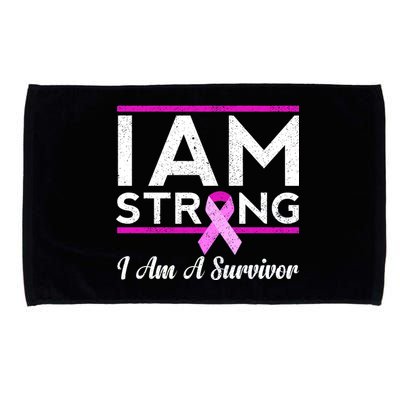 I Am Strong Breast Cancer Survivor Microfiber Hand Towel