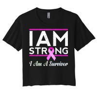 I Am Strong Breast Cancer Survivor Women's Crop Top Tee