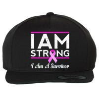 I Am Strong Breast Cancer Survivor Wool Snapback Cap