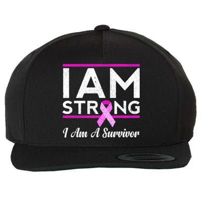 I Am Strong Breast Cancer Survivor Wool Snapback Cap