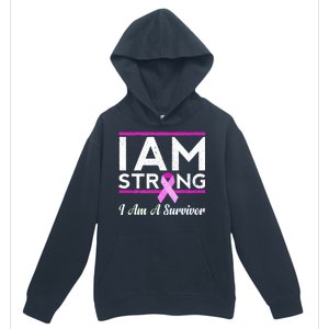 I Am Strong Breast Cancer Survivor Urban Pullover Hoodie