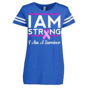 I Am Strong Breast Cancer Survivor Enza Ladies Jersey Football T-Shirt