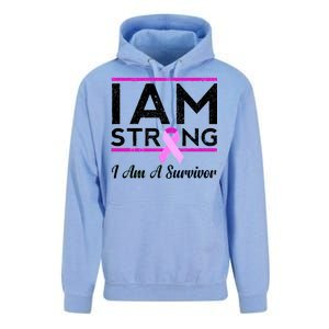 I Am Strong Breast Cancer Survivor Unisex Surf Hoodie