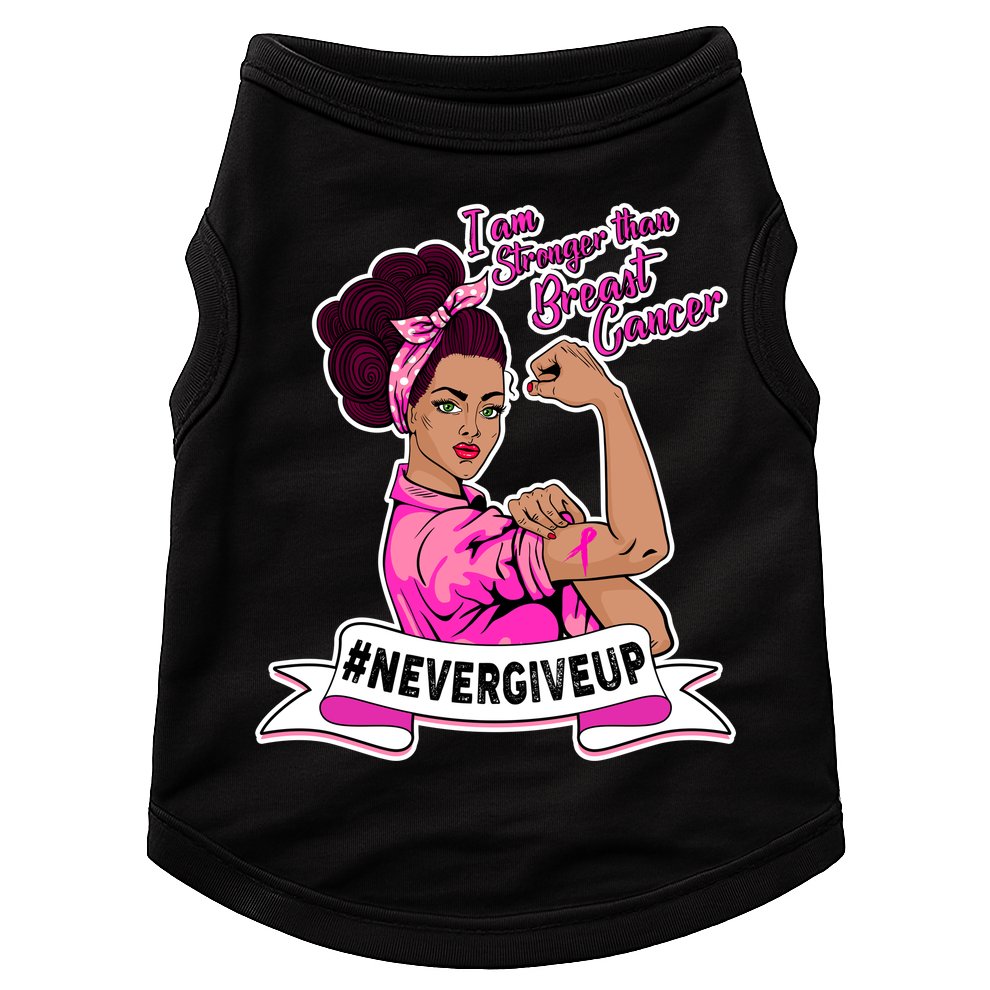 I Am Stronger than Breast Cancer NeverGiveUp Doggie Tank