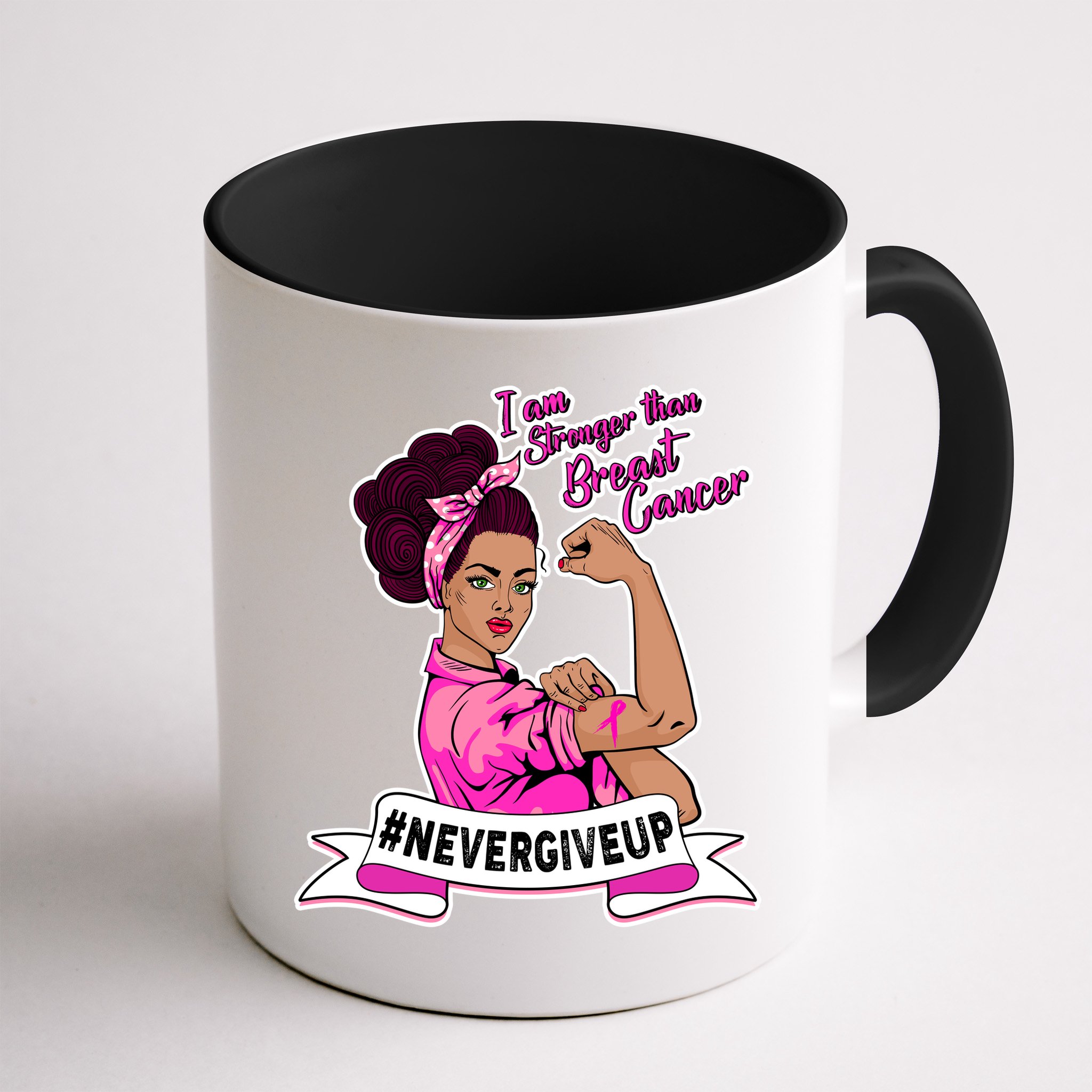 I Am Stronger than Breast Cancer NeverGiveUp Mug