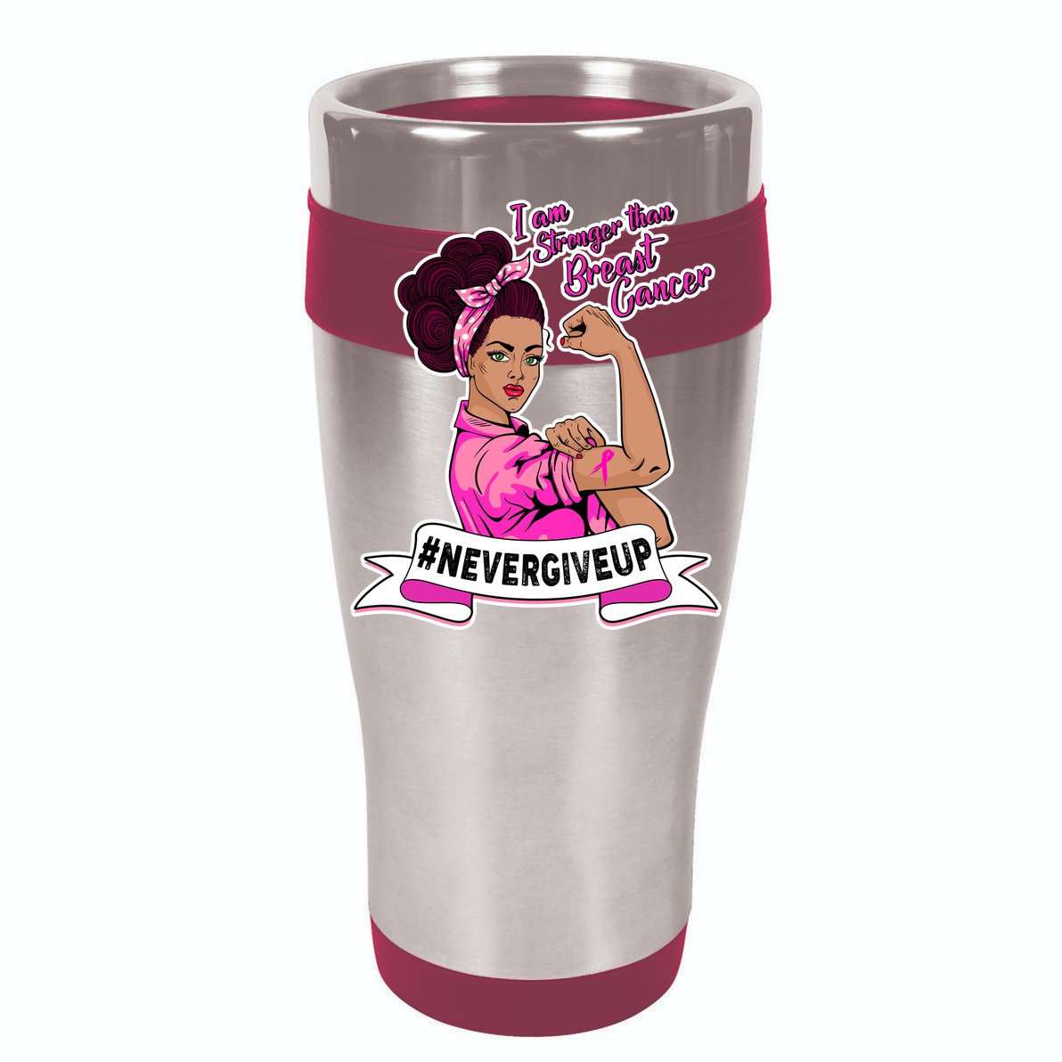 I Am Stronger than Breast Cancer NeverGiveUp Cooling Performance Long Sleeve Crew