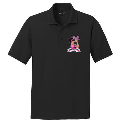 I Am Stronger than Breast Cancer NeverGiveUp PosiCharge RacerMesh Polo