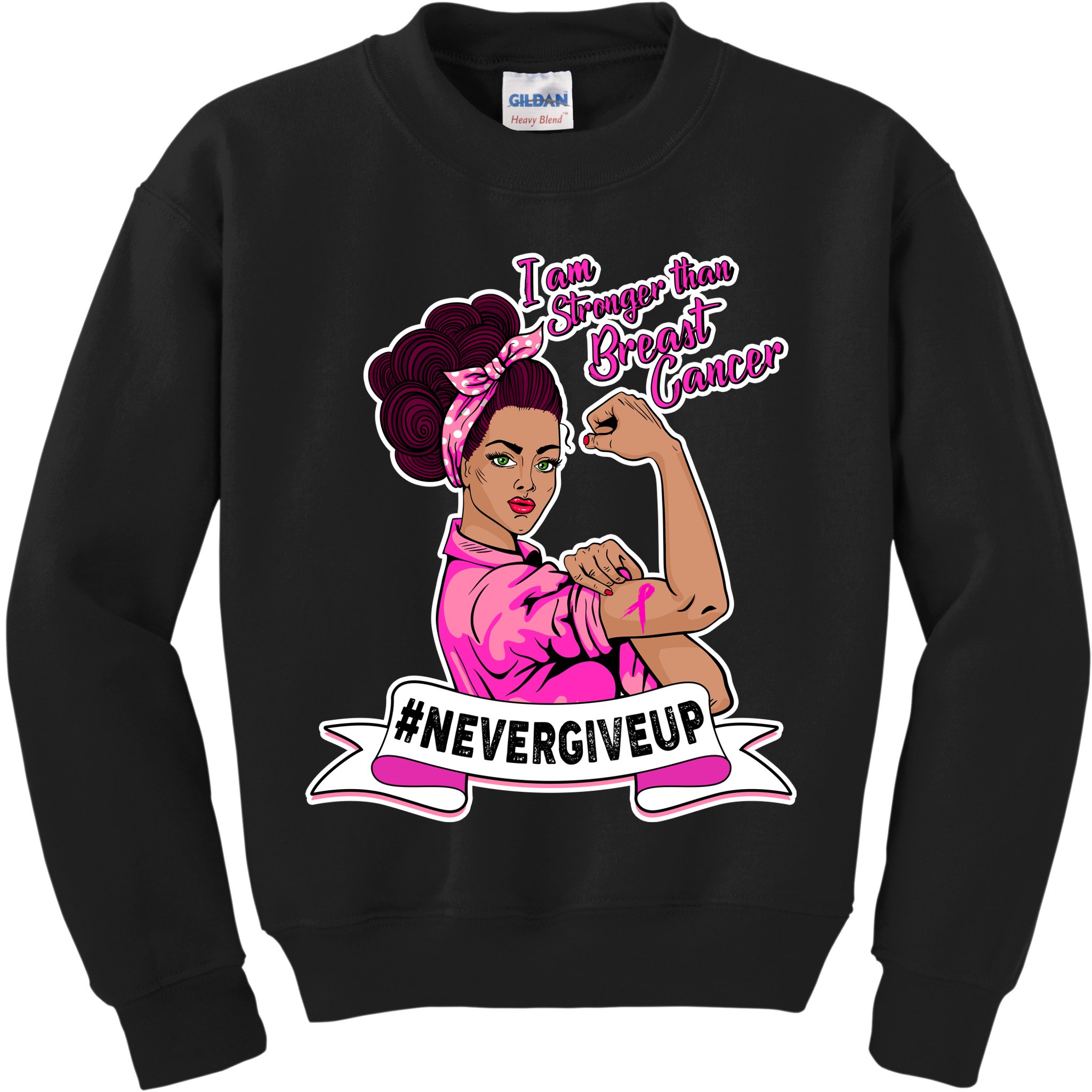 I Am Stronger than Breast Cancer NeverGiveUp Kids Sweatshirt