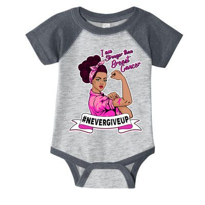 I Am Stronger than Breast Cancer NeverGiveUp Infant Baby Jersey Bodysuit