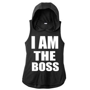 I Am The Boss Ladies PosiCharge Tri-Blend Wicking Draft Hoodie Tank