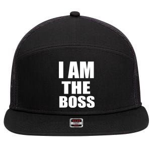 I Am The Boss 7 Panel Mesh Trucker Snapback Hat