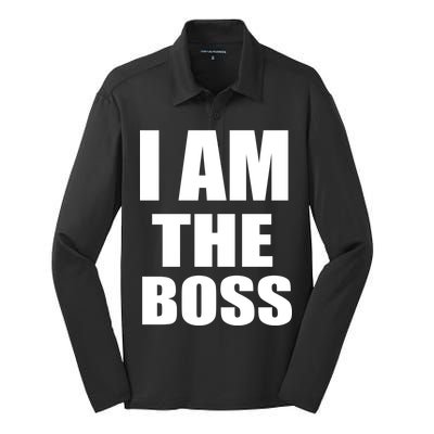 I Am The Boss Silk Touch Performance Long Sleeve Polo