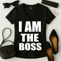 I Am The Boss Women's V-Neck T-Shirt