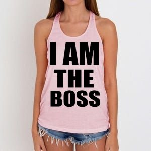 I Am The Boss Women's Knotted Racerback Tank