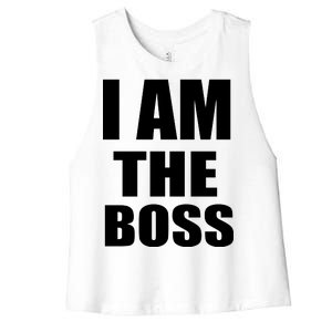 I Am The Boss Women's Racerback Cropped Tank