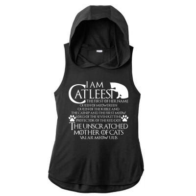 I Am The Catleesi Mother Of Cats Ladies PosiCharge Tri-Blend Wicking Draft Hoodie Tank