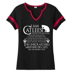 I Am The Catleesi Mother Of Cats Ladies Halftime Notch Neck Tee