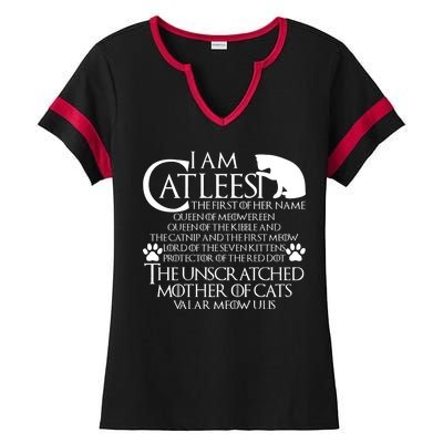 I Am The Catleesi Mother Of Cats Ladies Halftime Notch Neck Tee