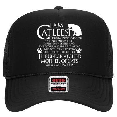 I Am The Catleesi Mother Of Cats High Crown Mesh Back Trucker Hat