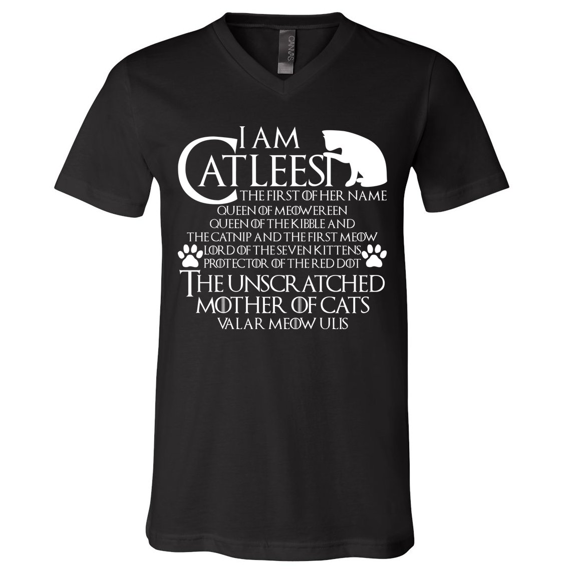 I Am The Catleesi Mother Of Cats V-Neck T-Shirt