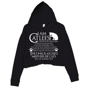 I Am The Catleesi Mother Of Cats Crop Fleece Hoodie