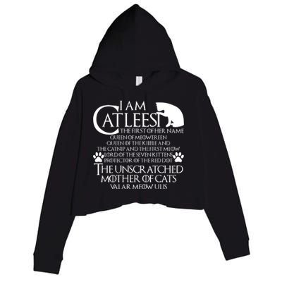 I Am The Catleesi Mother Of Cats Crop Fleece Hoodie